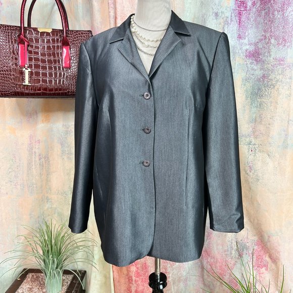 VTG📌Gerry Weber Timeless and Elegant Silver Gray Business Blazer -Suit Jacket - Picture 5 of 15